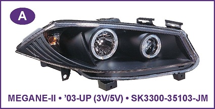 Angel Eye farovi RENAULT MEGANE II 3V/5V Hrom,crni 03-UP